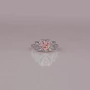 แหวนเพชรรูปหัวใจ14K สำหรับผู้หญิงแหวนทองชุบทองแข็งแหวนตัดรูปหัวใจสำหรับปลูกในห้องปฏิบัติการแบบออกแบบได้ตามต้องการ - Product Image 1