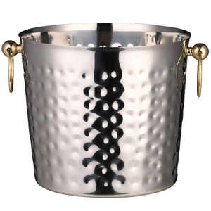 <b>Gold</b> Color Premium Metal <b>Ice</b> <b>Bucket</b> with Lid Handle Tongs & Ultimate Beverage Chilling - Product Image 3