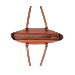 กระเป๋าหนังแท้ความจุมากสีน้ำตาลสนิมสำหรับผู้หญิงอินเทรนด์เหมาะสำหรับการใช้งานทั่วไป - Product Image 3