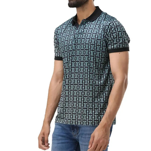 Polo transpirable con estampado bordado, diseño personalizado, polo deportivo multicolor para hombre en blanco - Product Image 1