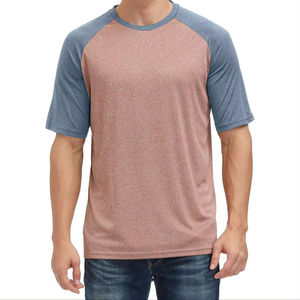 Camiseta deportiva de cuello redondo para hombre Colorblocked Stretch Fabric Running Daily - Product Image 1