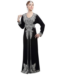 Modern Moroccan Islamic <b>Kaftan</b> for <b>Women</b> Long Floor-Length Beach Dress with Breathyable Long Sleeve ODM Supply - Product Image 1