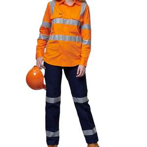 FR Combinaison 100% coton 280 gsm Bleu foncé avec réflecteur FR (Taille M) - Product Image 6