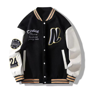 Chaqueta universitaria de lana roja con logotipo personalizado para hombre con mangas de cuero blanco Diseño de chenilla con letras La mejor calidad para la temporada de invierno - Product Image 6