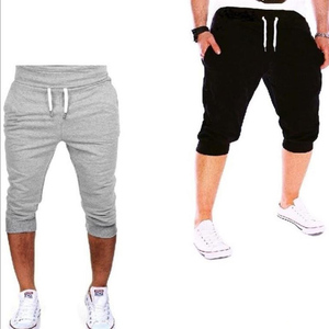 Short de sport en coton pour hommes, léger, taille élastique, taille moyenne, droit, décontracté, avec logo personnalisé OEM - Product Image 1