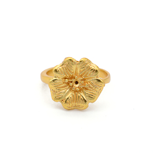 Flower Brass Dainty <b>Ring</b> 18k Gold Plated <b>Statement</b> Wholesale <b>Ring</b> For Women - Product Image 1