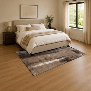 Tapis RUGS DEPOT LXDP-0278 en chenille, motif géométrique contemporain imprimé numériquement, couleur terre cuite dorée, lavable en machine, antidérapant, vente en gros - Product Image 3