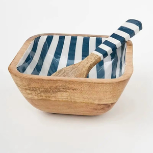 Tazón de Madera de Mango, Tazón Cuadrado de Madera para Ensalada y Servir - Product Image 1