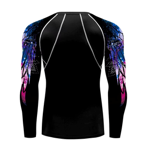 เสื้อรัดรูปแขนยาวแบบซับลิเมตสำหรับผู้ชายเสื้อรัดรูปป้องกันแสงแดด - Product Image 3