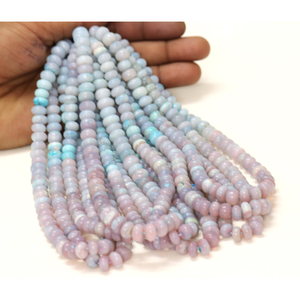 Magnifiques perles rondes lisses en opale rose et bleue, 7-11 mm, perles en opale rose et bleue lisses, qualité AAA - Product Image 1