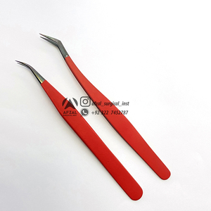 แหนบขนตาสแตนเลสสีแดงและสีดำแหนบปลายแหลมแบบยั่งยืนเครื่องมือที่ใช้งานได้จริงสีสันสดใส - Product Image 2