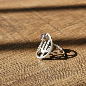 แหวนเงินอเมทิสต์แหวนเงินน้ำหนักเบา - Product Image 3