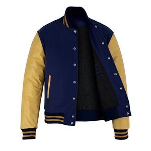 Dernière conception 2025 OEM hommes bleu polaire en cuir manches High Street Letterman Varsity veste prix de gros Varsity - Product Image 3