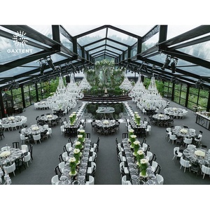 500 places cadre en aluminium noir abri de jardin <span class=keywords><strong>orangerie</strong></span> conservatoire Structure à portée claire auvent Atrium cadre tente de mariage - Product Image 4