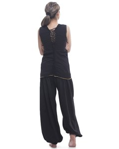Top de yoga sin mangas de patrón sólido para mujeres adultas bellamente diseñado para gimnasio de yoga o ropa informal con estampado geométrico - Product Image 1
