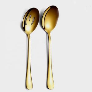 ช้อนสแตนเลสสตีลสีทองสำหรับใช้ในครัวชุดบุฟเฟ่ต์เครื่องใช้บนโต๊ะอาหารสำหรับจัดเลี้ยงของหวาน - Product Image 1