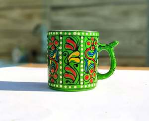 Taza hecha de cerámica pintada a mano Swati Art, Taza de cerámica pintada a mano de arte tradicional, taza pintada a mano Swati - Product Image 6