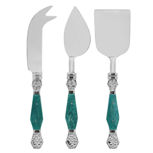 Juego de cuchillos de queso de acero inoxidable de diseño elegante de India, mangos cortos de madera coloridos para restaurante de Hotel usado - Product Image 2