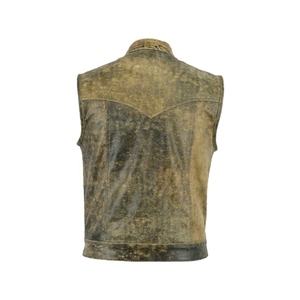 Gilet en cuir de vache respirant imperméable coupe-vent pour moto à manches longues tendance grande taille pour homme - Product Image 6