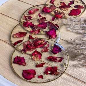 ที่รองแก้วทำด้วยมือทำจากเรซินที่มีแผ่นรองเครื่องดื่มอีพ็อกซี่สีฟ้าส่องแสงเหมาะสำหรับบ้านโต๊ะกาแฟห้องครัวและชุดของขวัญ - Product Image 3