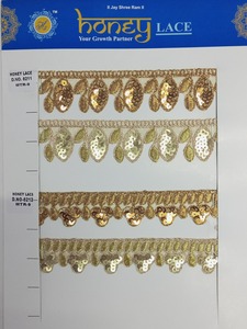 Tissu de dentelle or brillant personnalisé pour le bricolage de vêtements et d'artisanat pour la couture et la décoration avec ruban de garniture en dentelle - Product Image 2