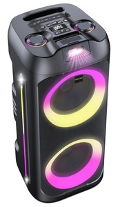 Portable Speaker RGB LED Light Dual 6.5 Inch Woofers Rechargeable Party Audio System for Outdoor Home - Product Image 2