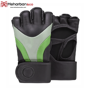 Gants de boxe demi-doigt en cuir PU, accessoire de combat MMA, pour entraînement, karaté et Muay thaï - Product Image 2