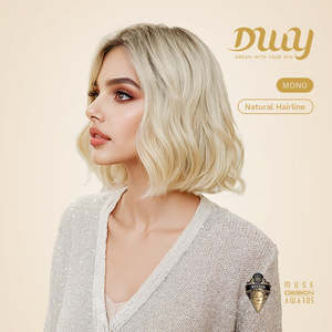 Becca-DWY High Quality Warm Blonde Curly Glueless Synthetic <b>Wig</b> Free Part Mono SkinWeft Transparent <b>Lace</b> 24 Inches Stretched - Product Image 3