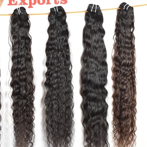 Venta al por mayor 100% Natural Remy indio extensiones de cabello humano negro rizado patillas ninguno procesamiento químico crudo sin procesar onda suelta - Product Image 3