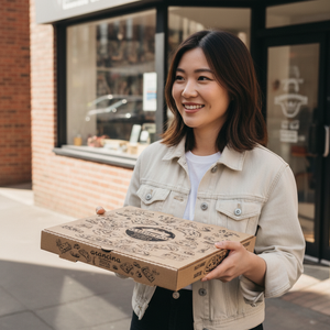 High Quality Eco-Friendly <b>Pizza</b> <b>Box</b> Kraft Paper Packaging Microwave Safe & Customizable Dimensions for Food Service <b>Pizza</b> Chains - Product Image 4