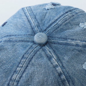 <b>Vintage</b> Classic Cotton <b>Trucker</b> Dad <b>Hat</b> with Metal Buckle Adjustable Distressed Sports Cap Waterproof Jeans Washed Baseball Cap - Product Image 3