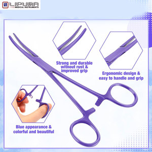 Soporte de agujas de acero inoxidable recubierto de Lila para instrumentos quirúrgicos médicos profesionales con pinzas hemostáticas manuales Kelly Clamp - Product Image 2