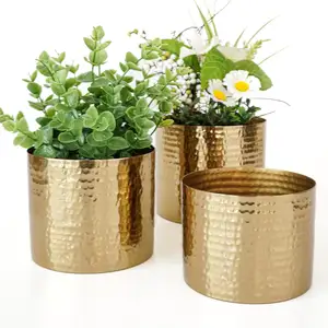 印度直接工厂供应用于室内和室外装饰的金属花盆花瓶，全球供应
