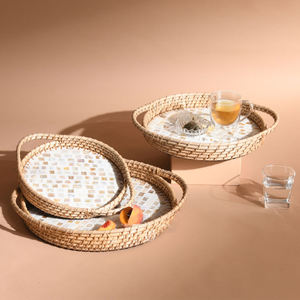 Plateau décoratif en forme de nacre, plateau de stockage des aliments pour hôtel maison restaurant plateau en nacre fait à la main rectangulaire - Product Image 6