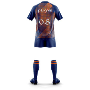 Maillot de football américain respirant noir de haute qualité, uniforme de rugby, ensemble de rugby surdimensionné avec broderie cousue en stock - Product Image 6