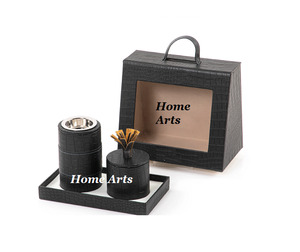 Leather Brown Color Incense Burner Set With Tray And <b>Storage</b> <b>Box</b> Deluxe Quality Incense Bakhoor Burner In India - Product Image 4