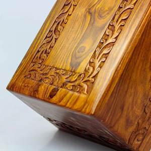 Urnas de madera decorativas talladas a mano de palisandro Premium auténticas con tallas de borde urnas de madera conmemorativas para seres queridos - Product Image 2