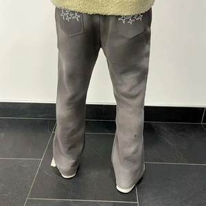 High Quality 100% Cotton Canvas Rhinestone Sweatpants Breathable Eco-Friendly Lightweight Casual Mid Waist Straight Pattern Hot - Product Image 3