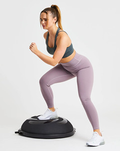 Leggings taille haute à noyau de lavande avec logo personnalisé Leggings de yoga pour les femmes avec dos en forme de V taille élastique vêtements d'entraînement de gymnastique actifs - Product Image 5