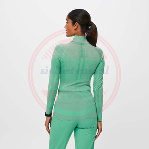 Coton à manches longues et manches courtes col rond sous gommage pour les infirmières médecins à l'hôpital | Chemises Underscrubs - Product Image 4