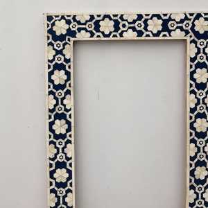 Cadre de miroir à motif moderne en incrustation d'os supérieur exclusif Cadre de miroir mural en os décoratif pour la maison Cadre de miroir mural en incrustation d'os fait à la main - Product Image 2