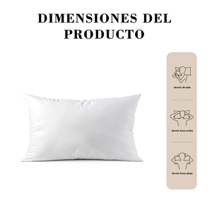 Oreiller 100% polyester à motif uni, ultra doux, pour une expérience de sommeil confortable, avec housse en tissu lavé et peigné - Product Image 4