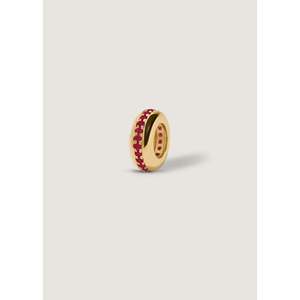 Amuleto de nacimiento Noelle Pav Dome con rubí natural redondo AAA de 0.11 quilates, oro macizo de 14K, estilo religioso unisex, joyería de la India - Product Image 1