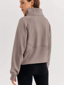 Sweat-shirt à capuche zippé en coton avec logo personnalisé Streetwear pour femme Vente en gros avec poche - Product Image 6