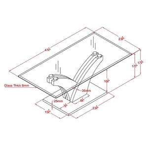 Mesa de Centro Moderna y Ecológica para Sala de Estar, Fabricada Profesionalmente, con Marco de Metal y Vidrio, Muebles para el Hogar - Product Image 6