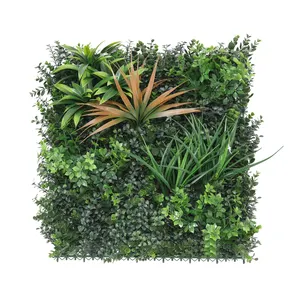 Pq24 100 × 100 cm künstliche Buchsbaumhecke Kunstblätterpflanzenwand künstliches Grünfeld Paneel für Innenausstattung