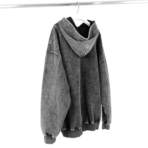 Sudadera con capucha lavada con ácido para hombre, ropa vintage personalizada con logotipo, Sudadera con capucha de gran tamaño - Product Image 5