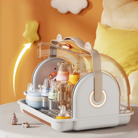 Égouttoir transparent pour biberons, anti-poussière, organisateur de biberons, support de tasses, boîte de rangement pour accessoires de bébé