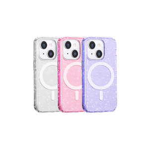 Coque en silicone transparente scintillante NXXA Allstar violette compatible MagSafe pour iPhone 14 14 Plus - Style givré - Product Image 2