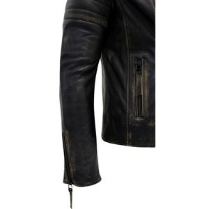 แจ็กเก็ตหนังผู้ชายไซส์พิเศษสำหรับ2024คอเต่าแห้งเร็วสีกันลมปรับแต่งได้แฟชั่นใหม่ - Product Image 5